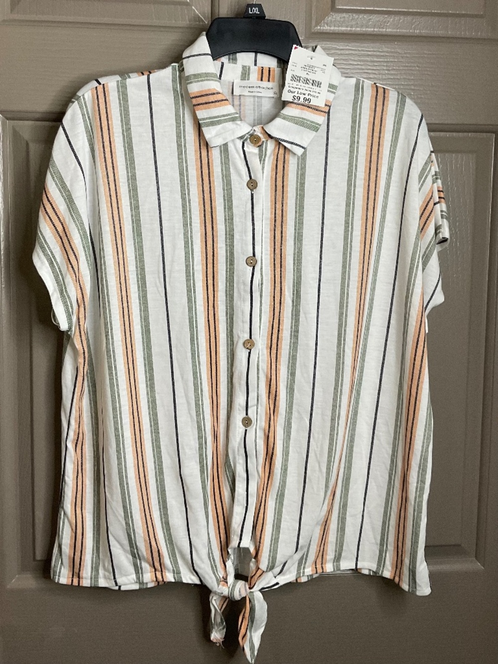 Modern Attraction Women’s Sage Peach Blouse Size XL NWT